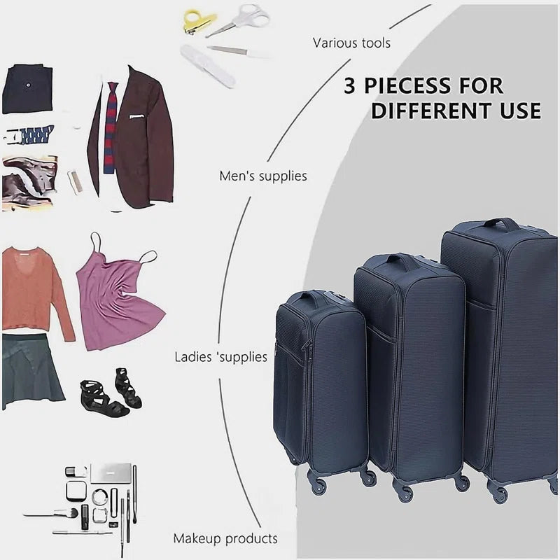 (20+24) Two-piece suitcase suitcase set Oxford trolley case without password lock universal wheel