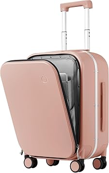 Carry On Luggage, 20'' Suitcase with Front Laptop Pocket, Travel Rolling Luggage