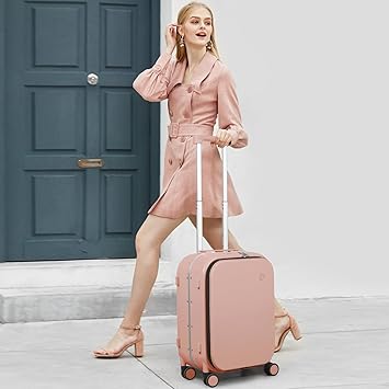 Carry On Luggage, 20'' Suitcase with Front Laptop Pocket, Travel Rolling Luggage