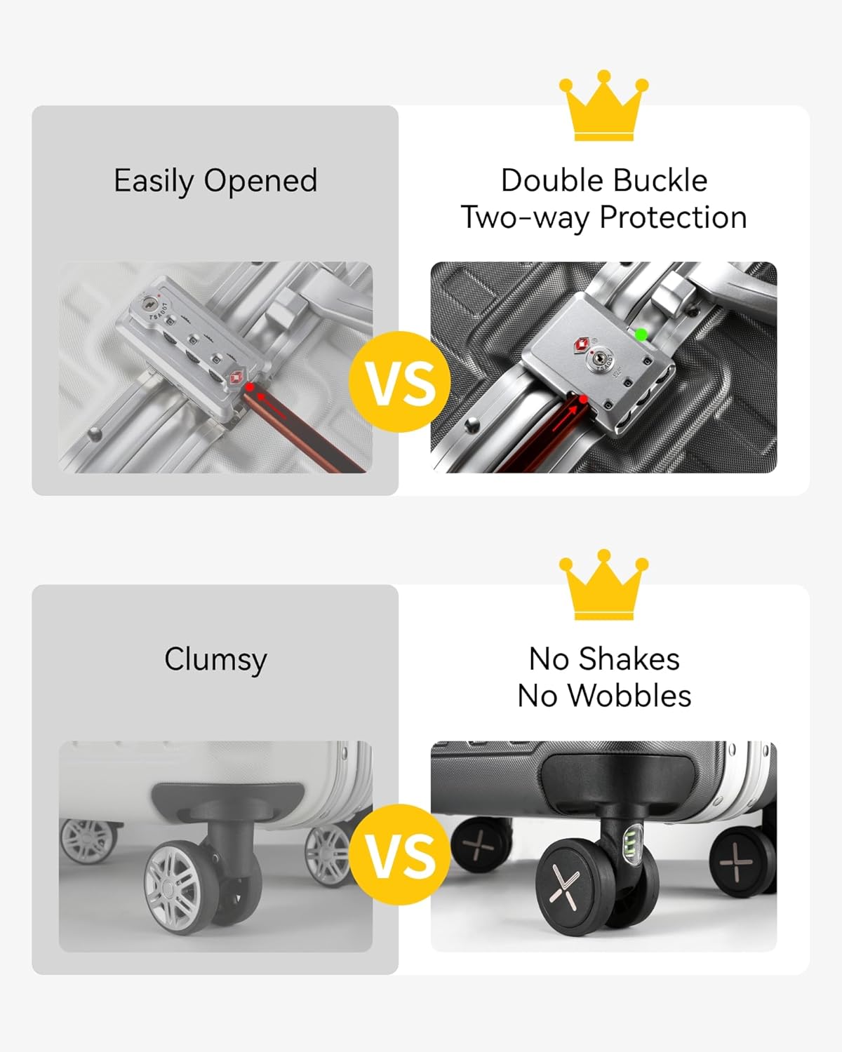 Checked Suitcase with Spinner Wheels, 28 Inch Aluminum Frame Zipperless Polycarbonate Hard Shell Suitcase, Charcoal Metallic