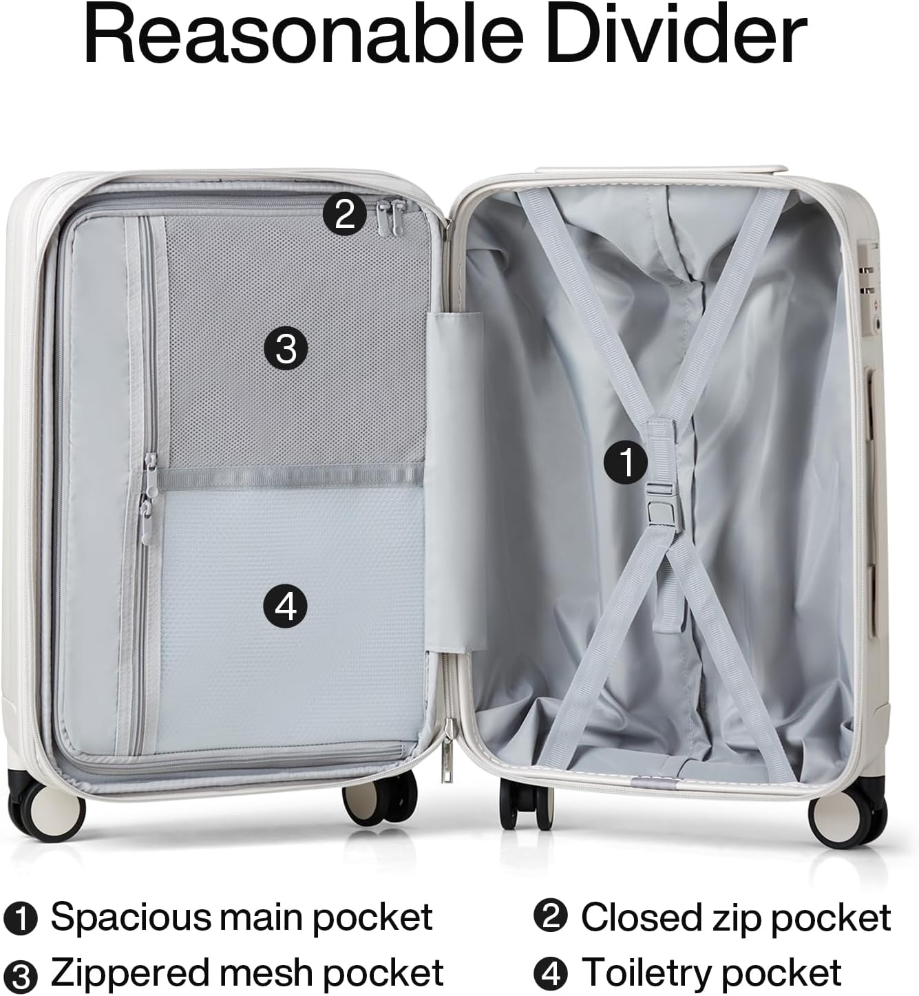 24 Inch Expandable Checked Luggage Lightweight PC Hard Case luggage Suitcases