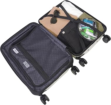 Sanrio Kuromi and My Melody 22.5 Inch Carry On Luggage, Hardshell Rolling Suitcase, White